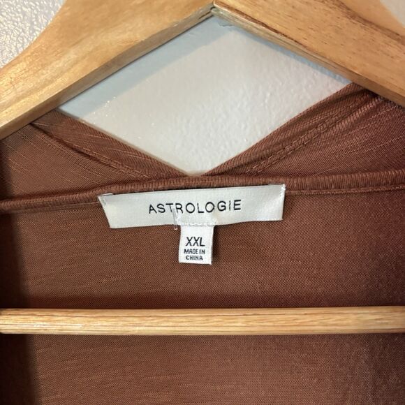 Astrologie Womens Layered Top Brown Blouse Cardigan Set Mature Office Sz XXL - Picture 4 of 9